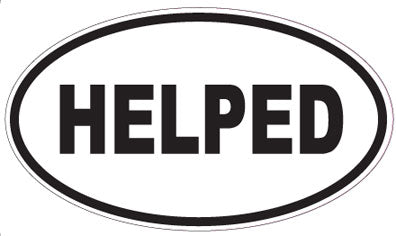 HELPED - Oval Sticker
