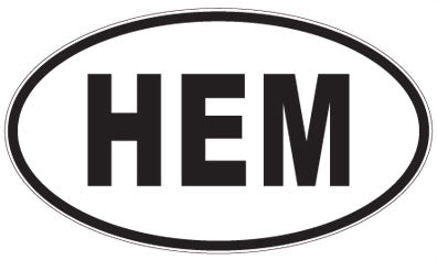 HEM - 3 Letter Initials Oval Sticker