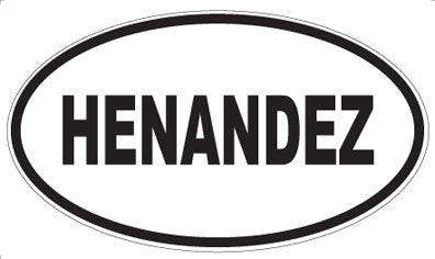 HENANDEZ - Oval Sticker
