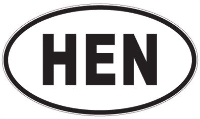 HEN - 3 Letter Initials Oval Magnet