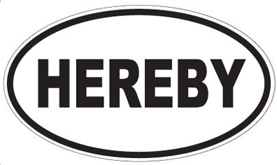 HEREBY - Oval Sticker