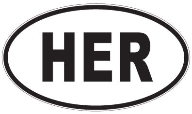 HER - 3 Letter Initials Oval Magnet