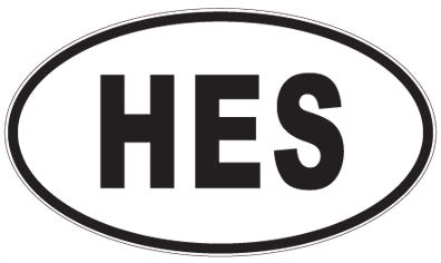 HES - 3 Letter Initials Oval Magnet