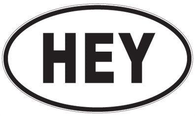 HEY - 3 Letter Initials Oval Magnet
