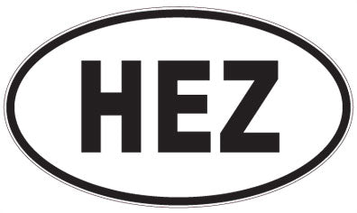 HEZ - 3 Letter Initials Oval Sticker
