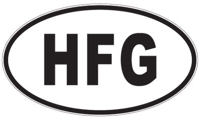 HFG - 3 Letter Initials Oval Magnet