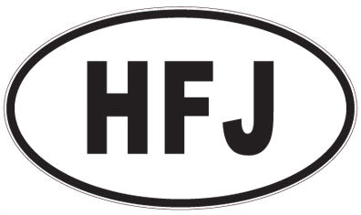 HFJ - 3 Letter Initials Oval Magnet
