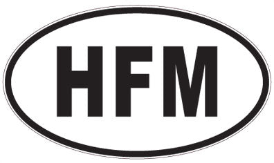 HFM - 3 Letter Initials Oval Sticker