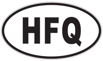 HFQ - 3 Letter Initials Oval Magnet