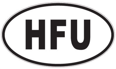 HFU - 3 Letter Initials Oval Sticker