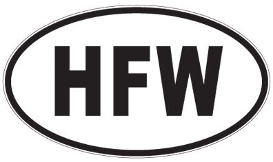 HFW - 3 Letter Initials Oval Sticker