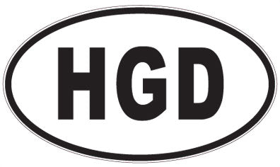 HGD - 3 Letter Initials Oval Sticker
