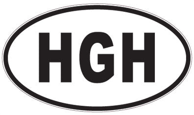 HGH - 3 Letter Initials Oval Sticker