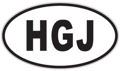 HGJ - 3 Letter Initials Oval Magnet