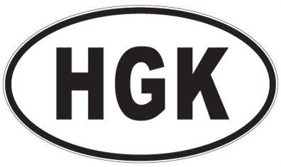 HGK - 3 Letter Initials Oval Magnet