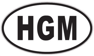 HGM - 3 Letter Initials Oval Sticker