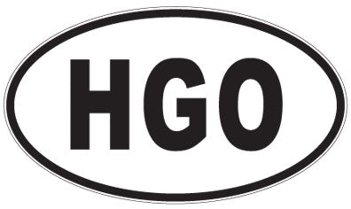 HGO - 3 Letter Initials Oval Magnet