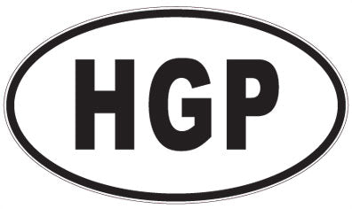 HGP - 3 Letter Initials Oval Magnet
