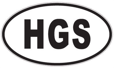 HGS - 3 Letter Initials Oval Magnet