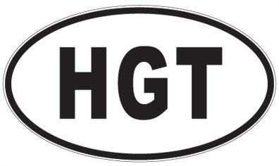 HGT - 3 Letter Initials Oval Sticker