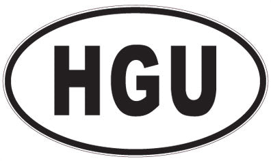 HGU - 3 Letter Initials Oval Sticker