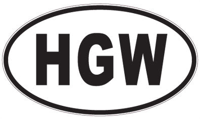 HGW - 3 Letter Initials Oval Magnet