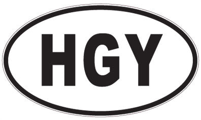 HGY - 3 Letter Initials Oval Magnet
