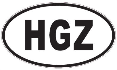 HGZ - 3 Letter Initials Oval Sticker