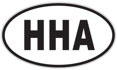 HHA - 3 Letter Initials Oval Sticker