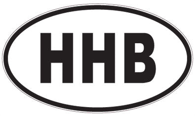 HHB - 3 Letter Initials Oval Sticker