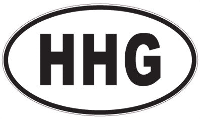 HHG - 3 Letter Initials Oval Sticker