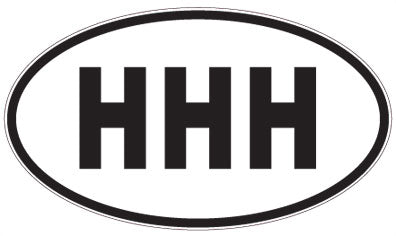 HHH - 3 Letter Initials Oval Sticker
