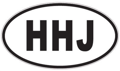 HHJ - 3 Letter Initials Oval Magnet
