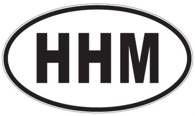 HHM - 3 Letter Initials Oval Sticker