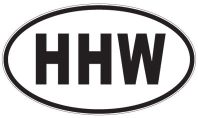 HHW - 3 Letter Initials Oval Sticker