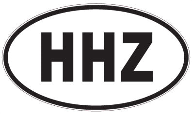 HHZ - 3 Letter Initials Oval Sticker
