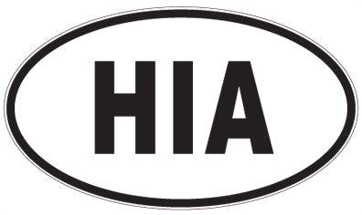 HIA - 3 Letter Initials Oval Sticker
