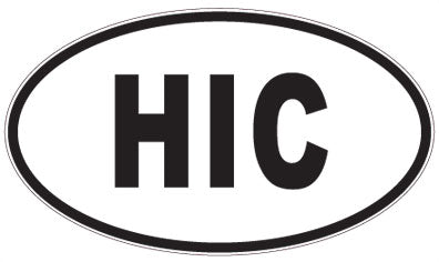 HIC - 3 Letter Initials Oval Sticker