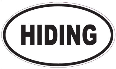 HIDING - Oval Sticker