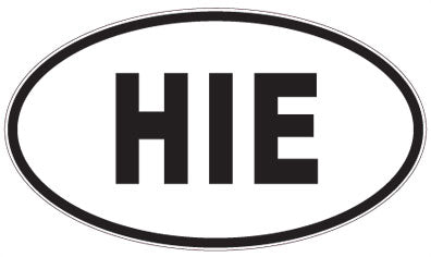 HIE - 3 Letter Initials Oval Sticker