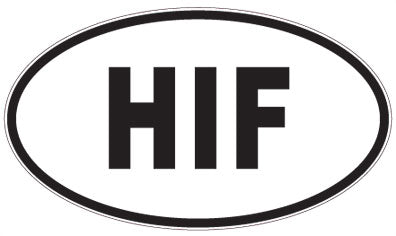 HIF - 3 Letter Initials Oval Sticker