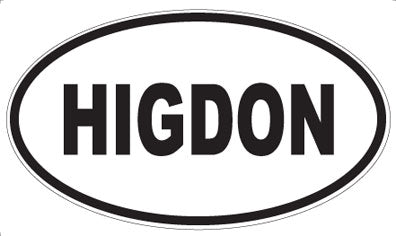 HIGDON - Oval Magnet