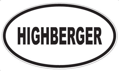 HIGHBERGER - Oval Sticker