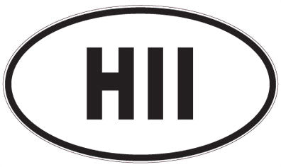 HII - 3 Letter Initials Oval Sticker
