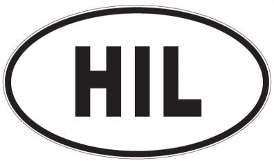 HIL - 3 Letter Initials Oval Magnet
