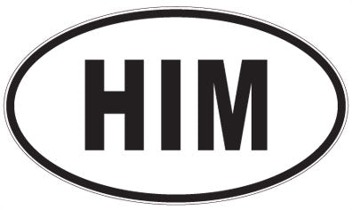 HIM - 3 Letter Initials Oval Magnet