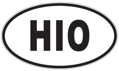 HIO - 3 Letter Initials Oval Magnet
