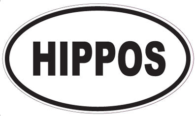 HIPPOS - Oval Sticker