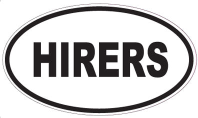 HIRERS - Oval Sticker