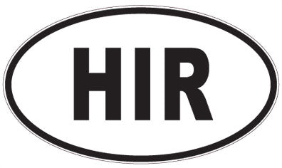 HIR - 3 Letter Initials Oval Magnet